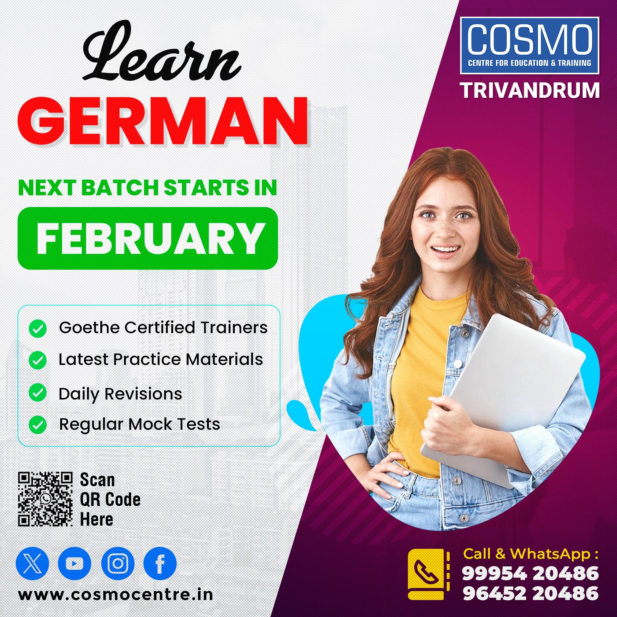 German A1, A2, B1, B2 Coaching in Trivandrum - COSMO German Centre