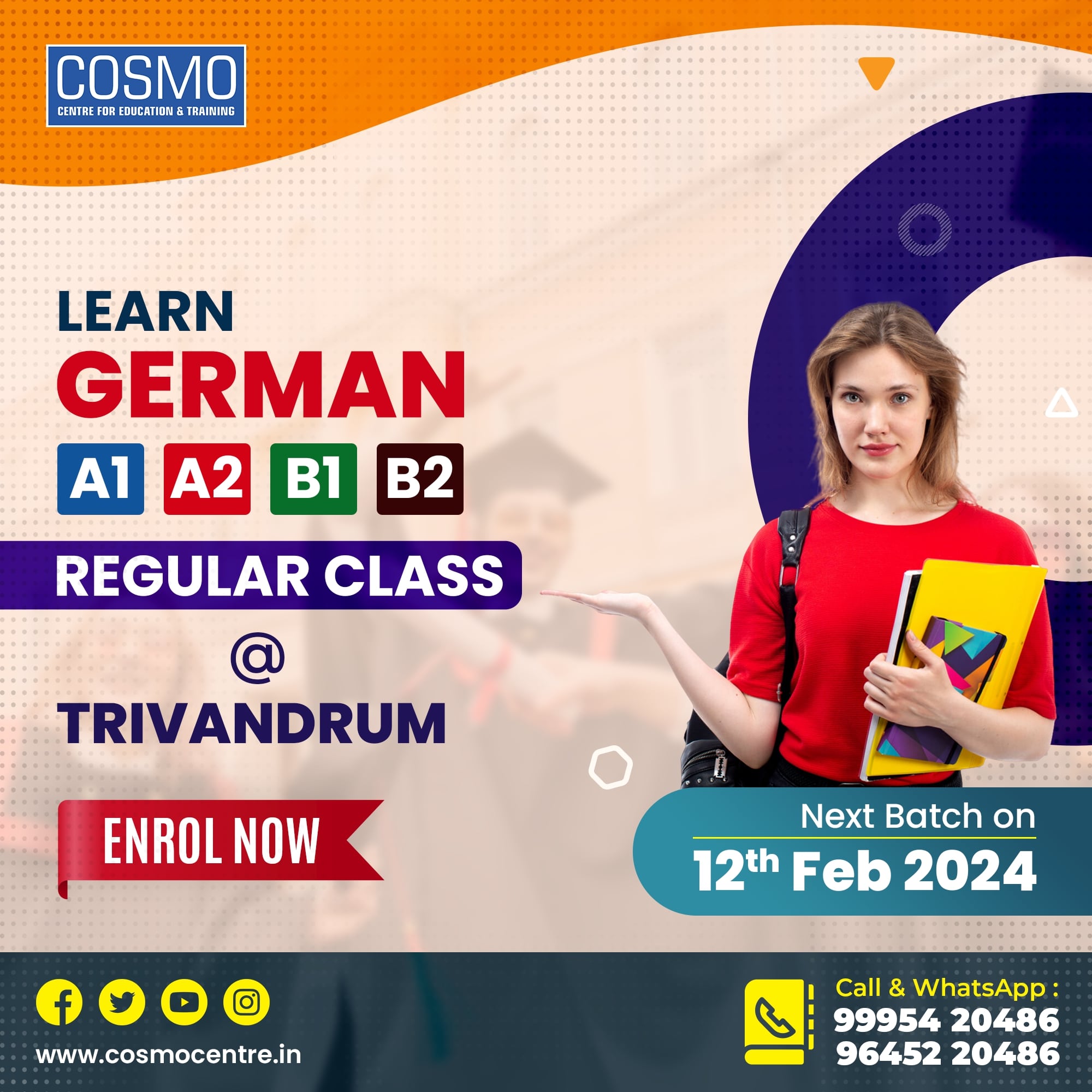 German A1, A2, B1, B2 Coaching in Trivandrum - COSMO German Centre